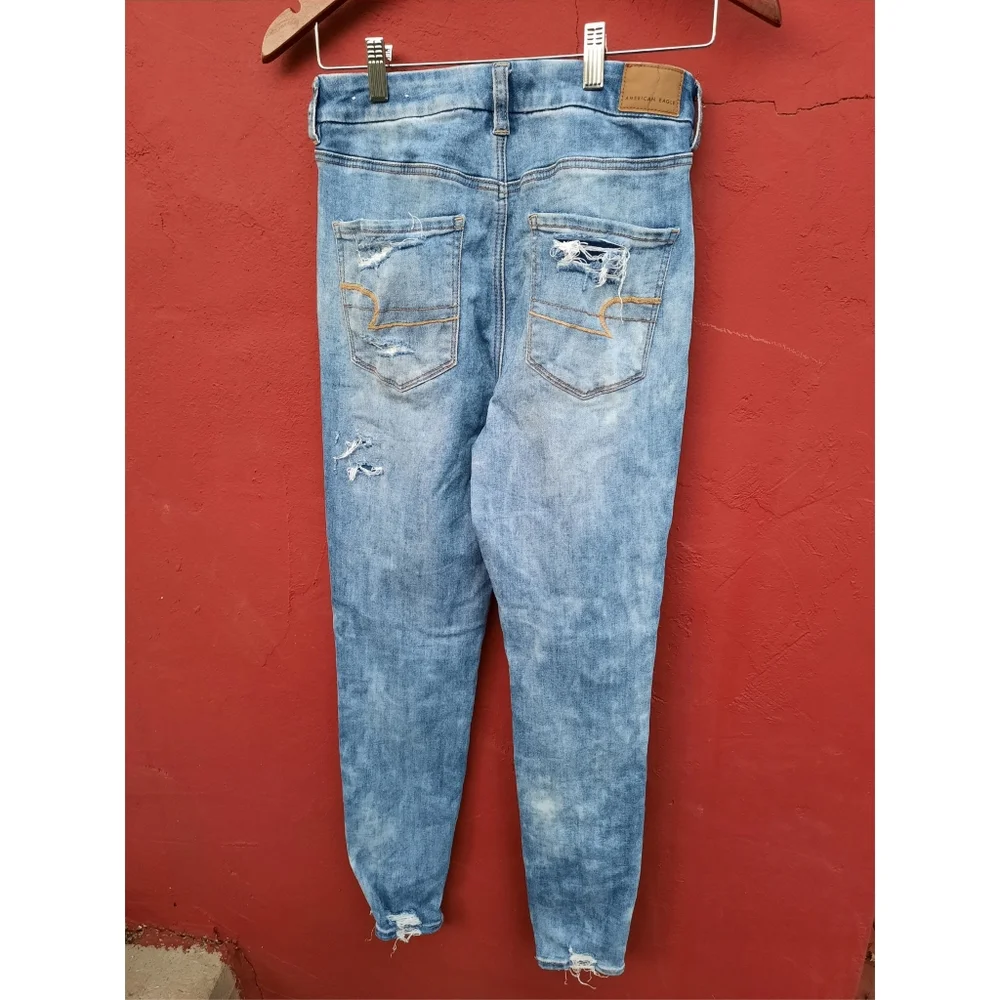AEO American Eagle Curvy Hi Rise Jegging Distressed Skinny Jeans 6 Regular - Picture 7 of 11